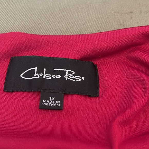 CHELSEA ROSE  🌹  red color Velvet  gorgeous womens midi DRESS size 12” - Picture 9 of 15